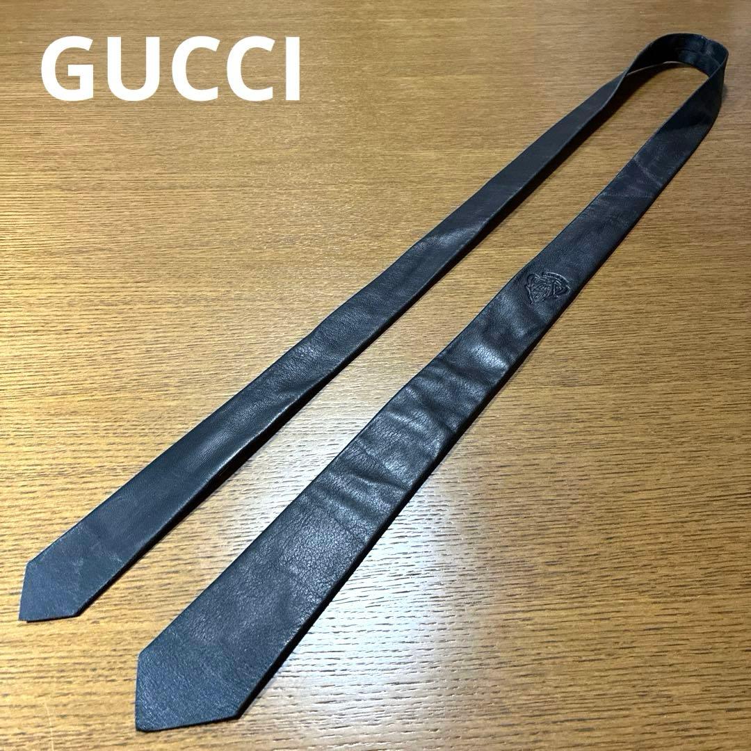 GUCCI グッチ 革ナロータイ