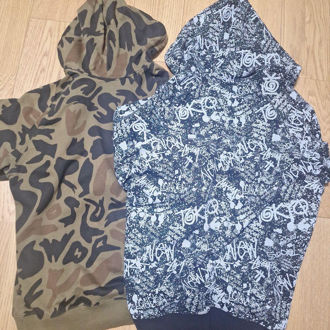 週末値下げ★ストゥーシーStussy 迷彩柄 グラフィックパーカー L