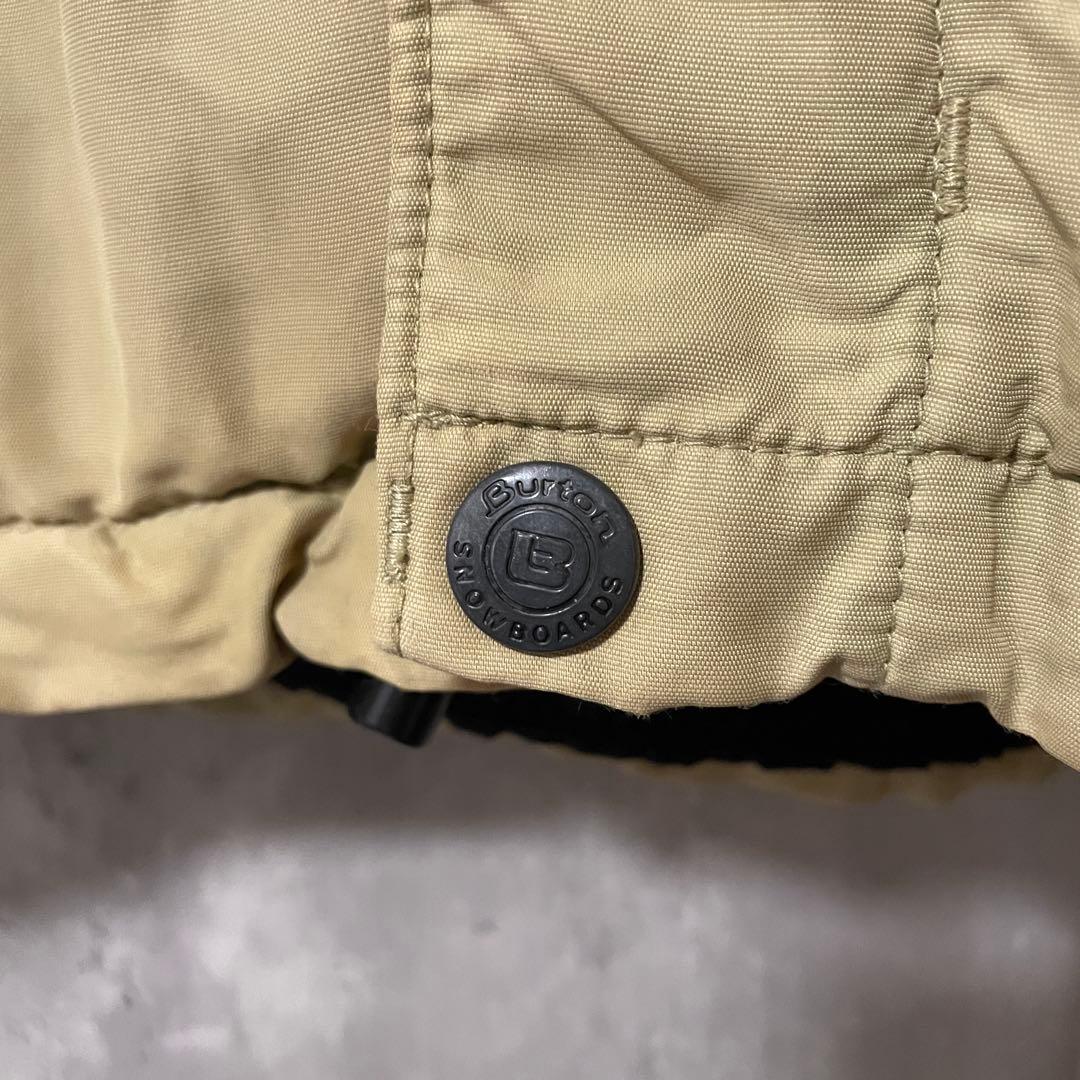 Burtonバートンスキーウェアスノーボードジャケットブルゾンベージュ刺繍ロゴ