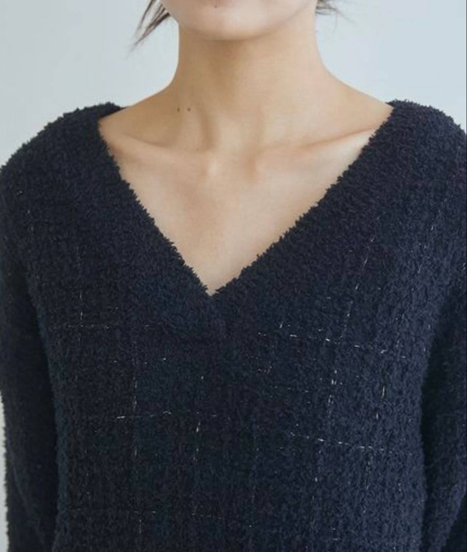 ジェラートピケ　 「JOEL ROBUCHON」ツイードモコVネックワンピース