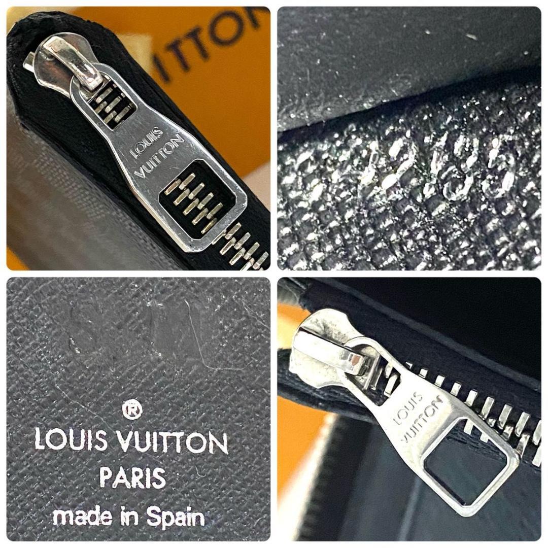 ルイ ヴィトン◎ダミエ グラフィット ラウンドファスナー 長財布 ブラック