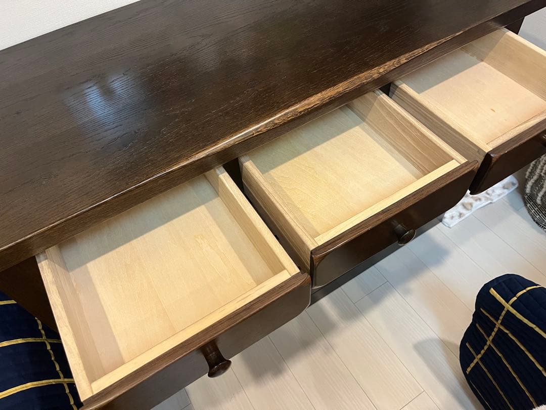 ダークブラウン 木製チェスト 5段