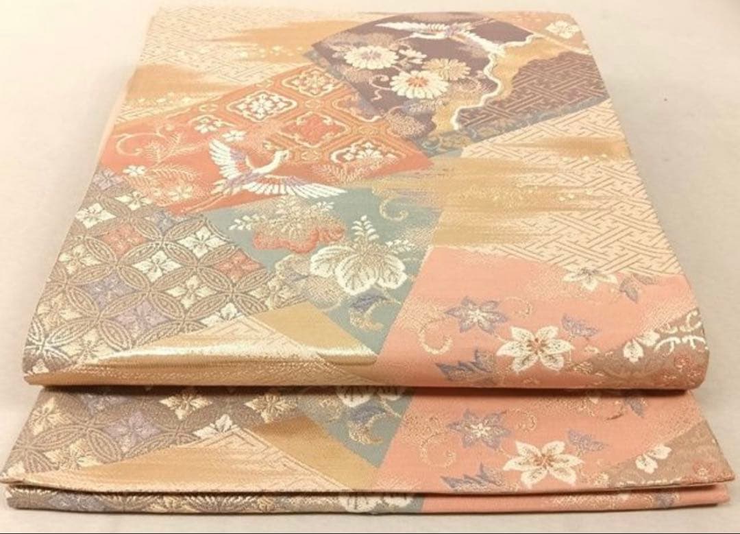 なのなのbox振袖長襦袢サイズS〜M 正絹　花柄 波模様