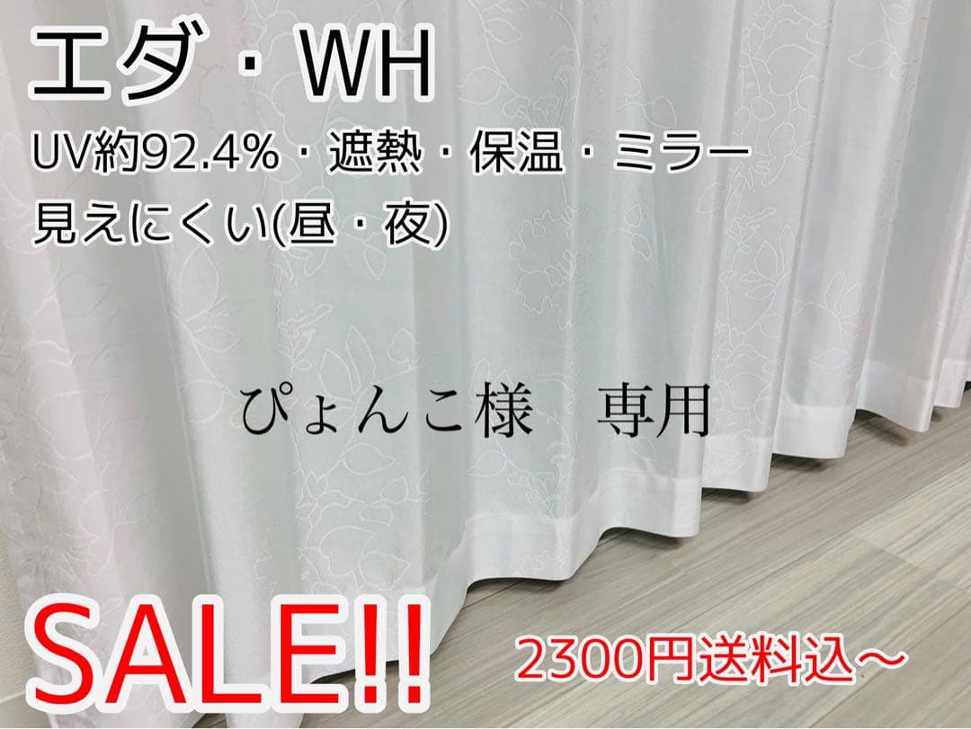 ぴょんこ　レースカーテン　エダ　4セット