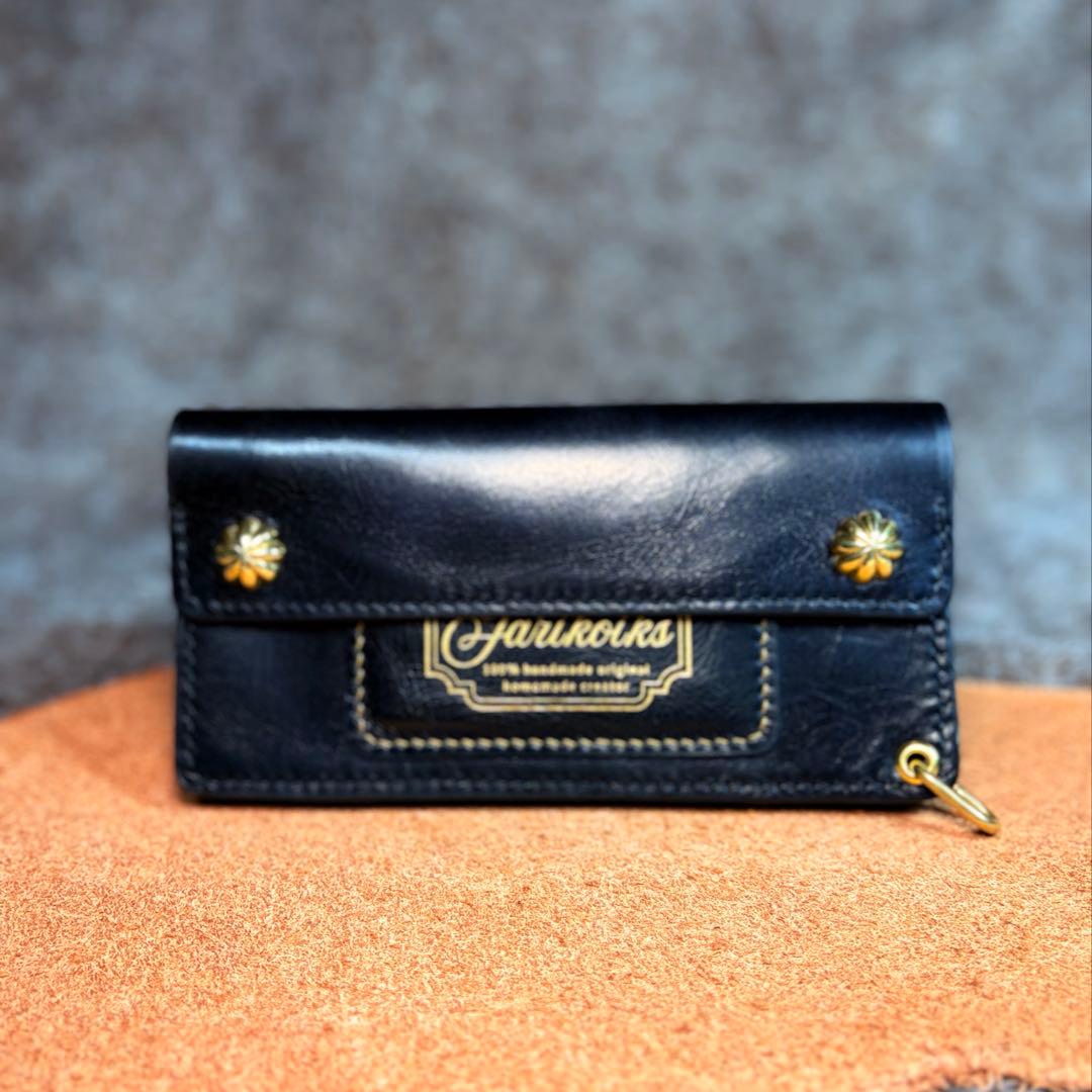 トラッカーウォレットロング3層.アポロ.スムース革