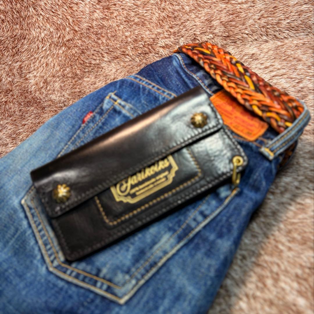 トラッカーウォレットロング3層.アポロ.スムース革