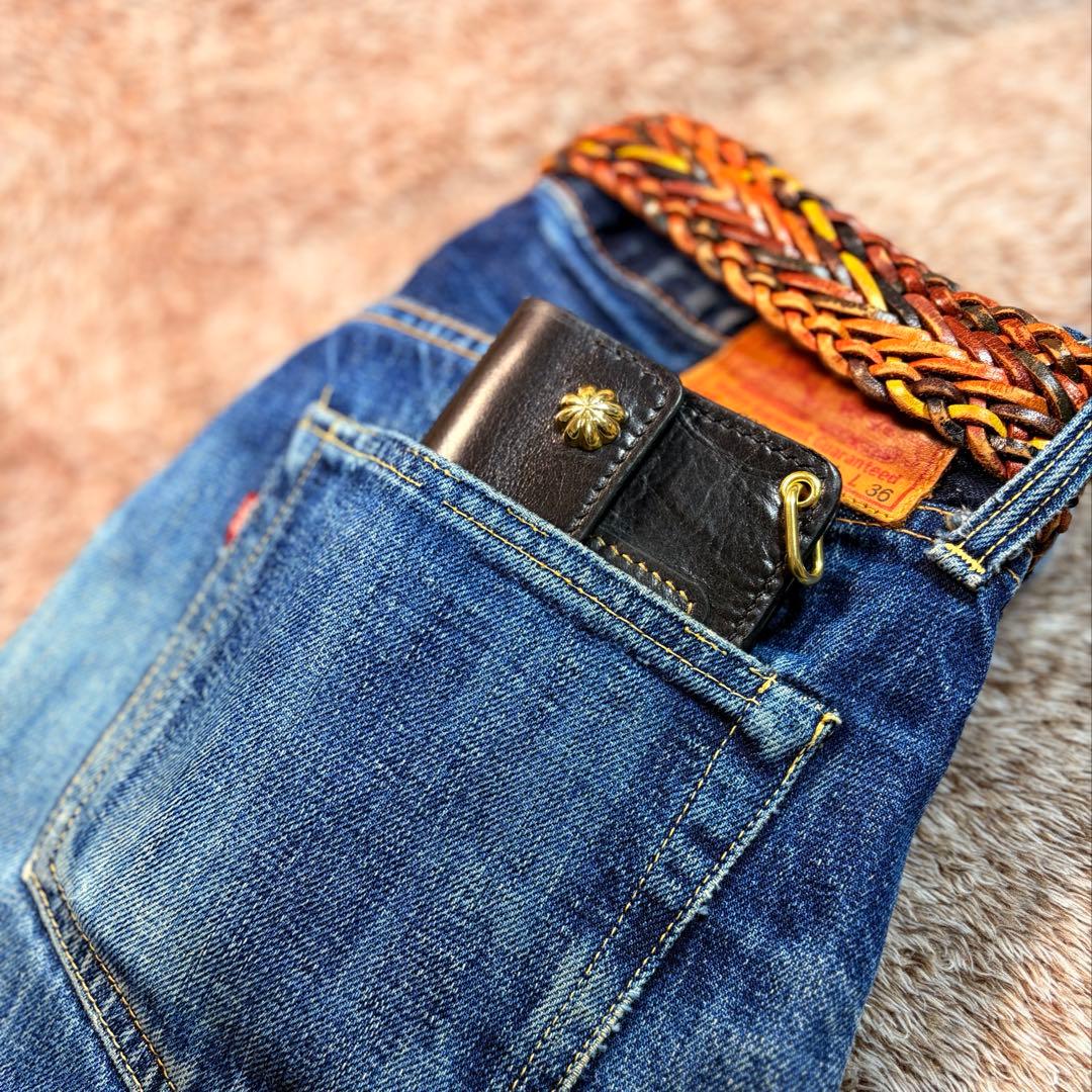 トラッカーウォレットロング3層.アポロ.スムース革