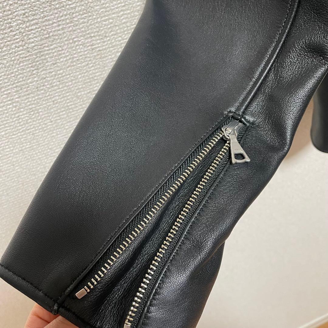 BEAMS ビームス　革ジャン　美品　メンズ　本革　黒　ブラック　羊革