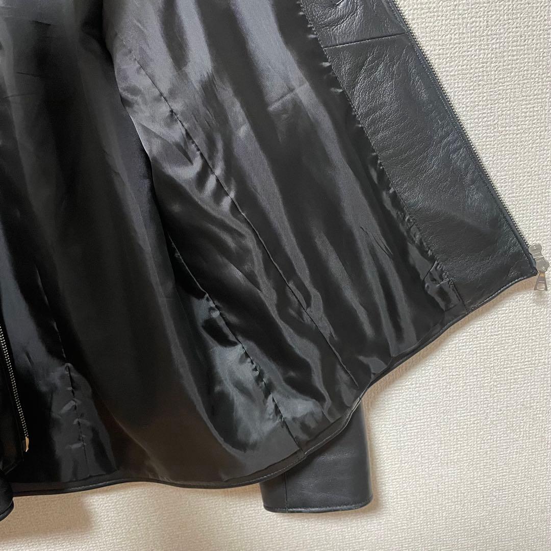 BEAMS ビームス　革ジャン　美品　メンズ　本革　黒　ブラック　羊革