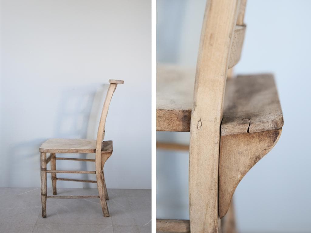 英国アンティーク木製チャペルチェア/チャーチ/ダイニングイス(91-139-2)