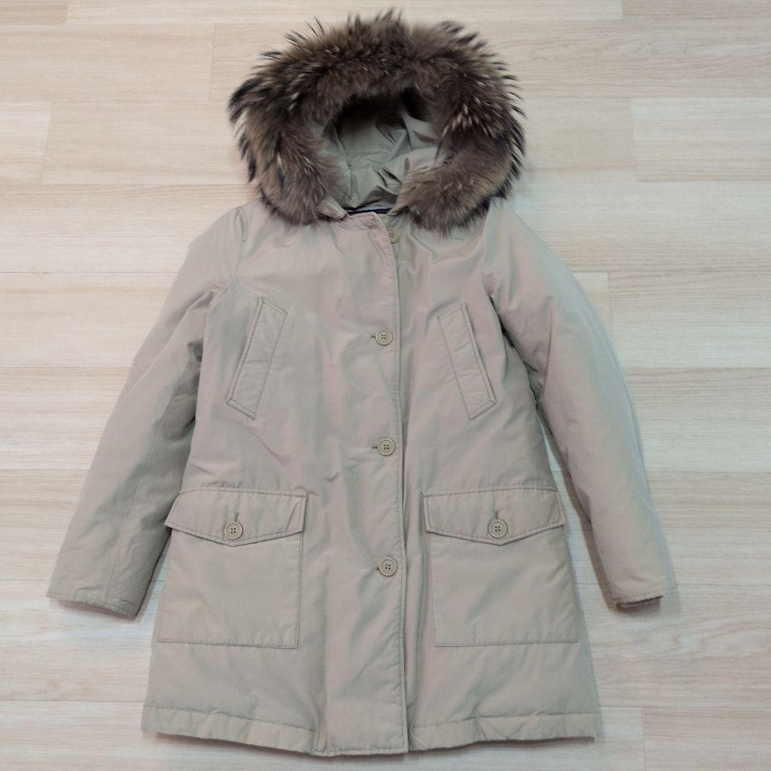 大特価✨ウールリッチ　ダウンジャケット　ベージュ　ファー　レディース　S