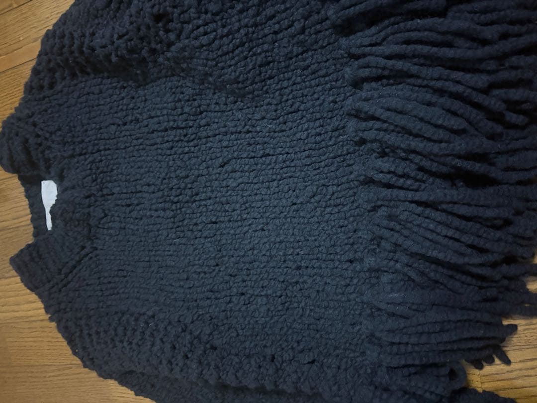 完売品beauty&youth 別注　IRONINGフリンジ ニットネイビー