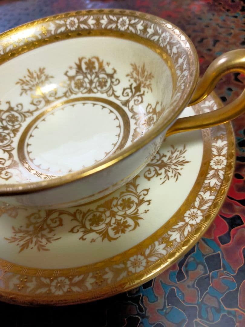 <迎賓館>ミントンティファニー　アンティーク　ダブルハンドルブイヨンカップ