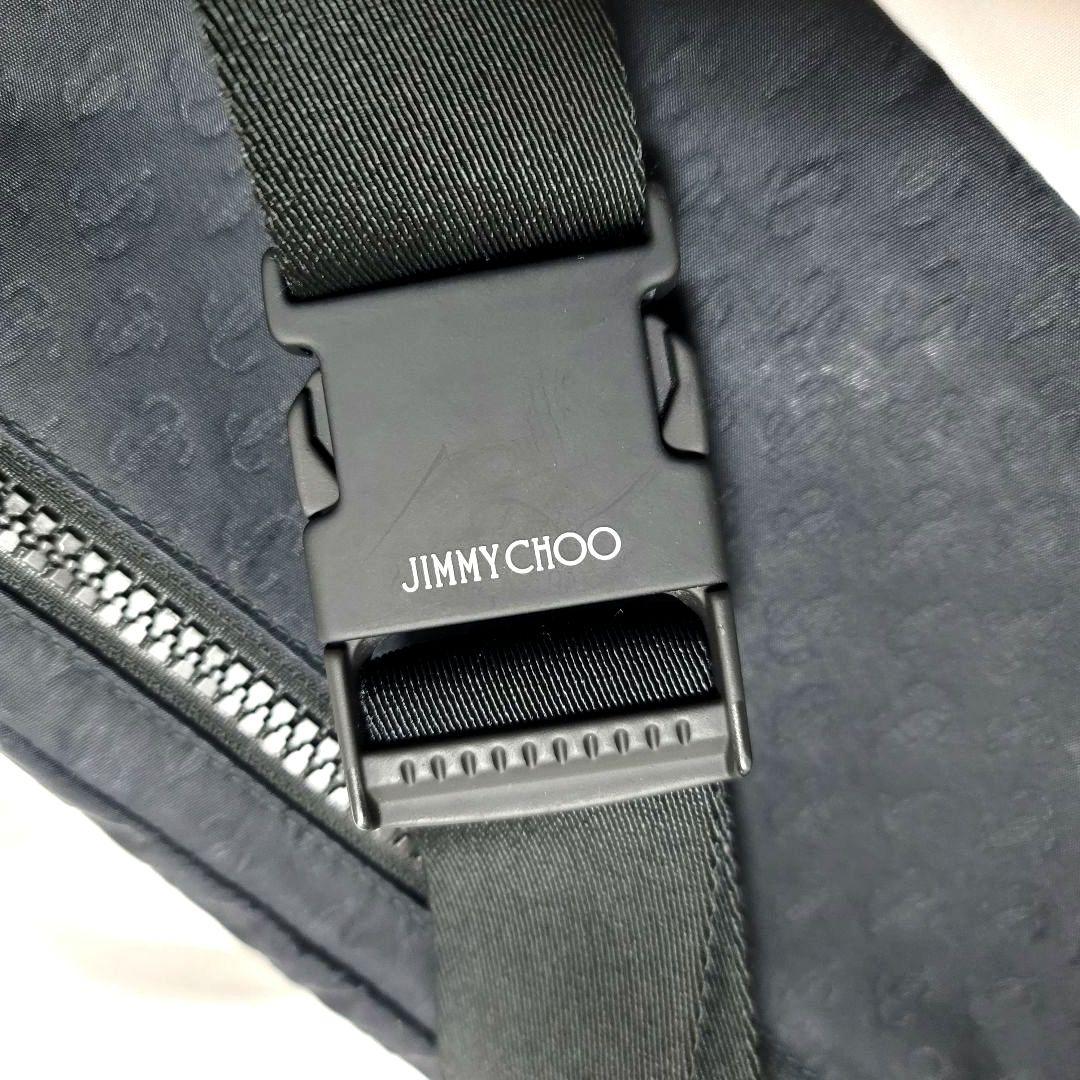 極美品 ジミーチュウ ボディバッグ 総柄 総ロゴ モノグラム ウエストポーチ 黒