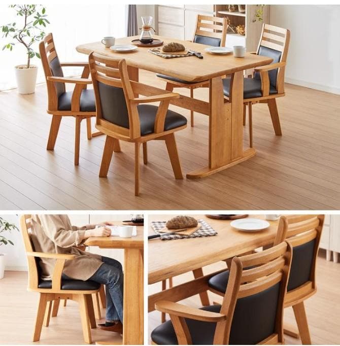 CD DC CB12脚　ダイニングチェア　アームチェア　肘付　ブラウン＊ブラック