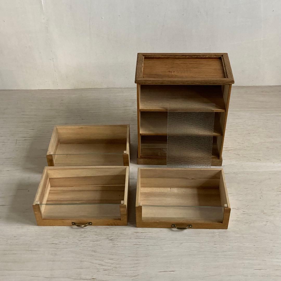 古い木製3杯 小引き出し 小物入れ 糸ケース 古家具