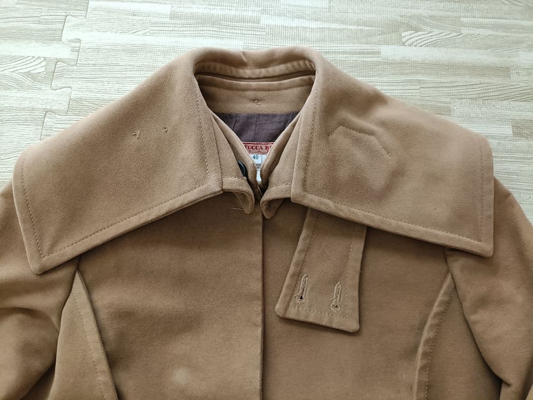 【美品】GENTUCCA BINI ロングコート 女優襟　キャメル　綿100%