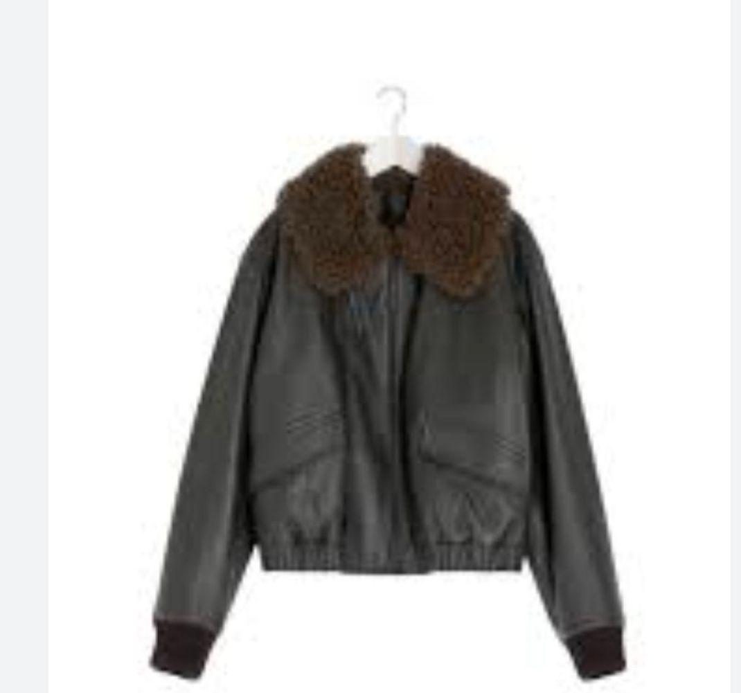 ジャケット・アウター lemaire LEATHER BLOUSON WITH SHEARLING S