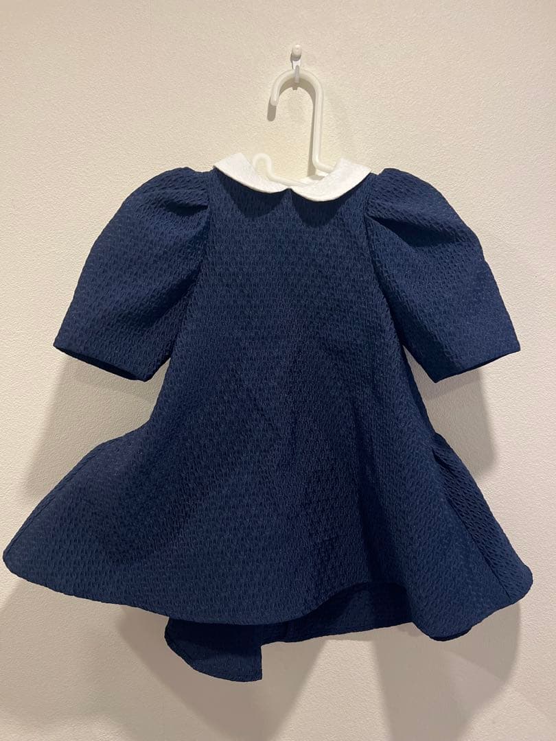 【売約済み】【未使用】Bluelea キッズジャガードドレス　ネイビー