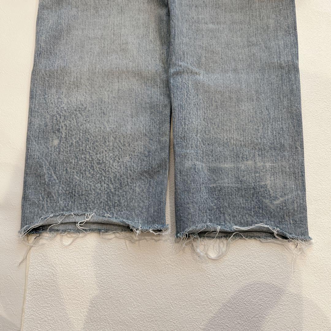 美品✨YANUK ヤヌーク ストレートデニム ボーイズ LEA ダメージ　24