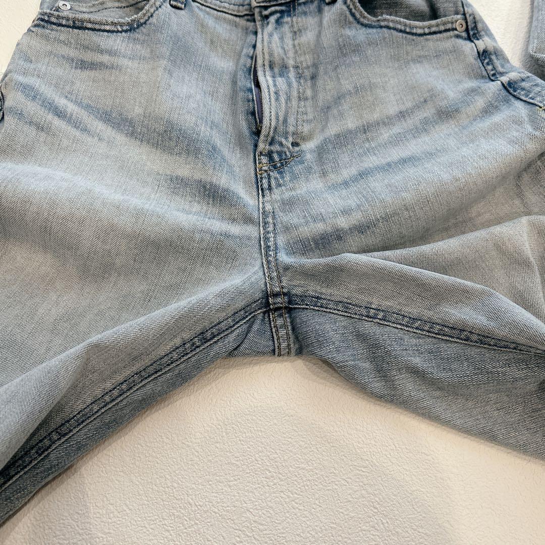 美品✨YANUK ヤヌーク ストレートデニム ボーイズ LEA ダメージ　24