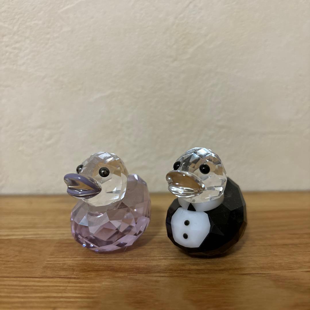 スワロフスキー　アヒル　ダックペア　ガラス