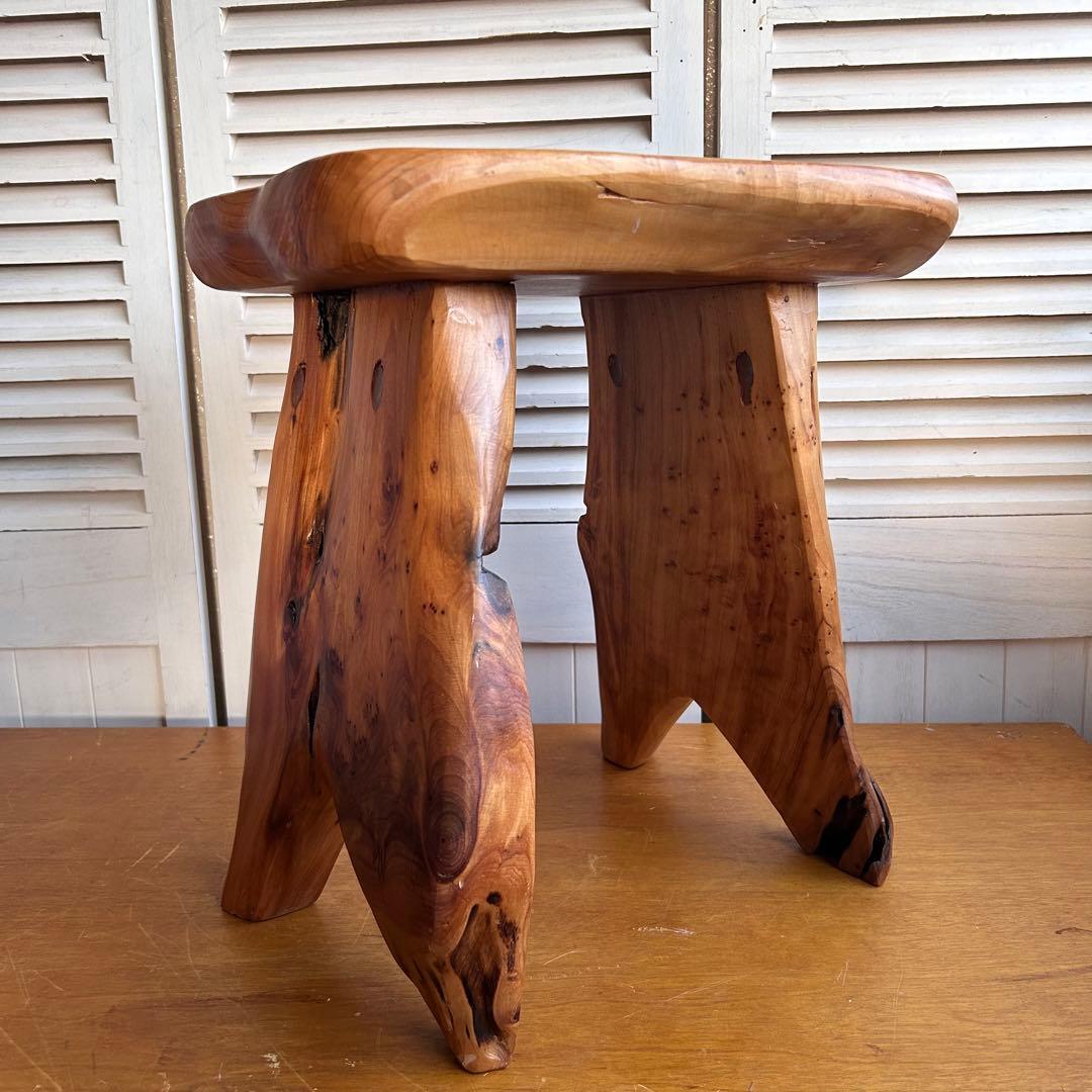 天然木　スツール　花台