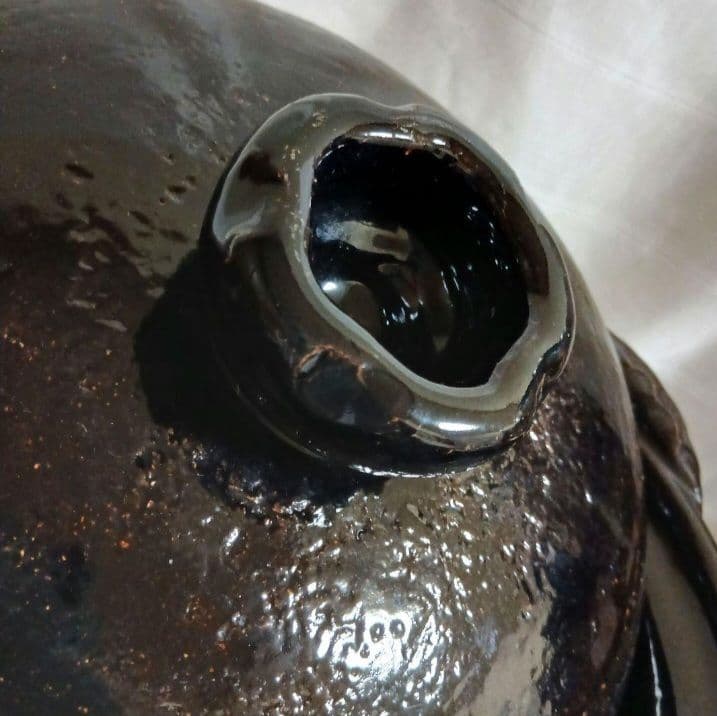 [美品] 雲井窯 土鍋 10号 鴨釉尺鍋(裏釉) 雲井窯栞付 御使用栞付 共箱入