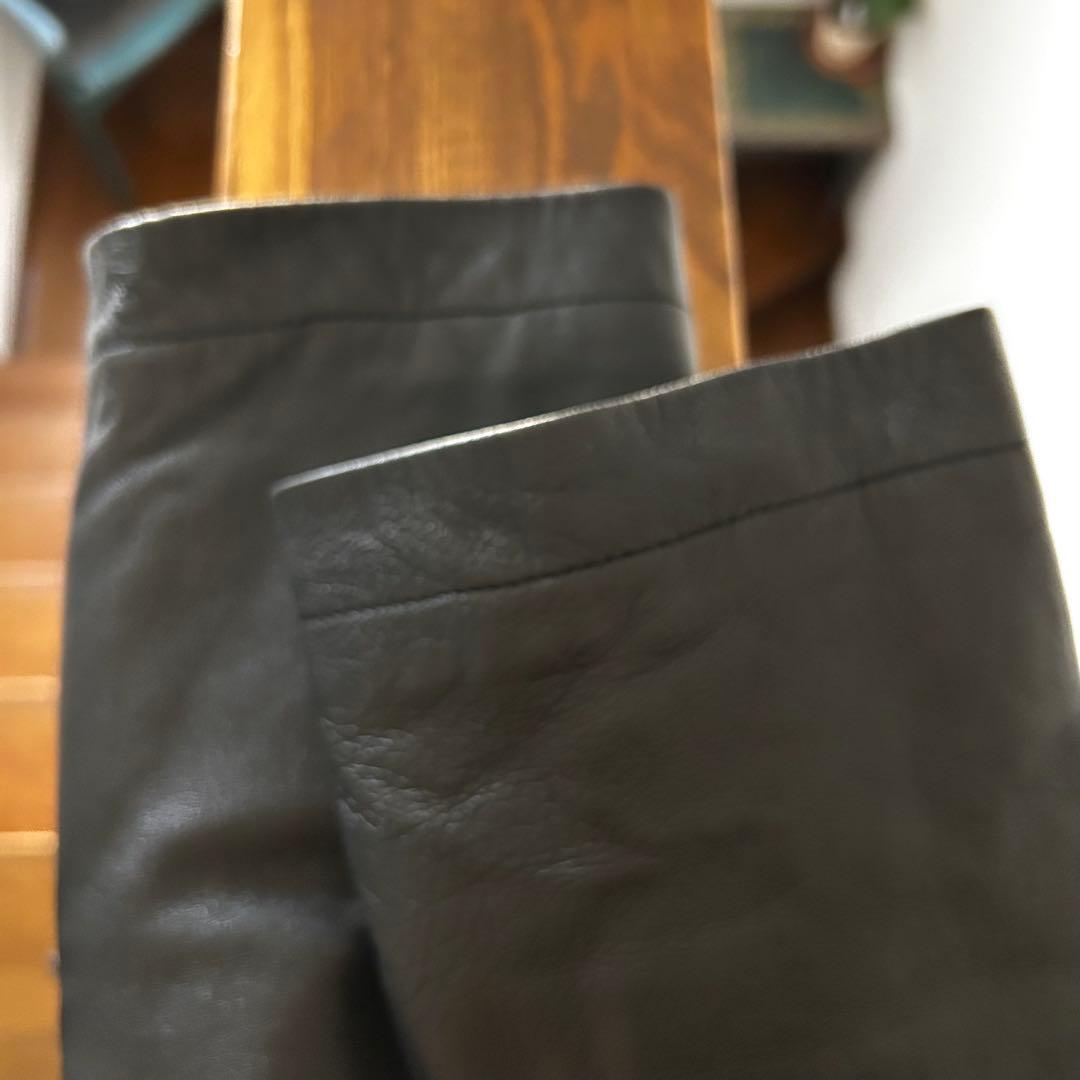 希少courreges クレージュ レザージャケット ロゴ 金ボタン スタッズ