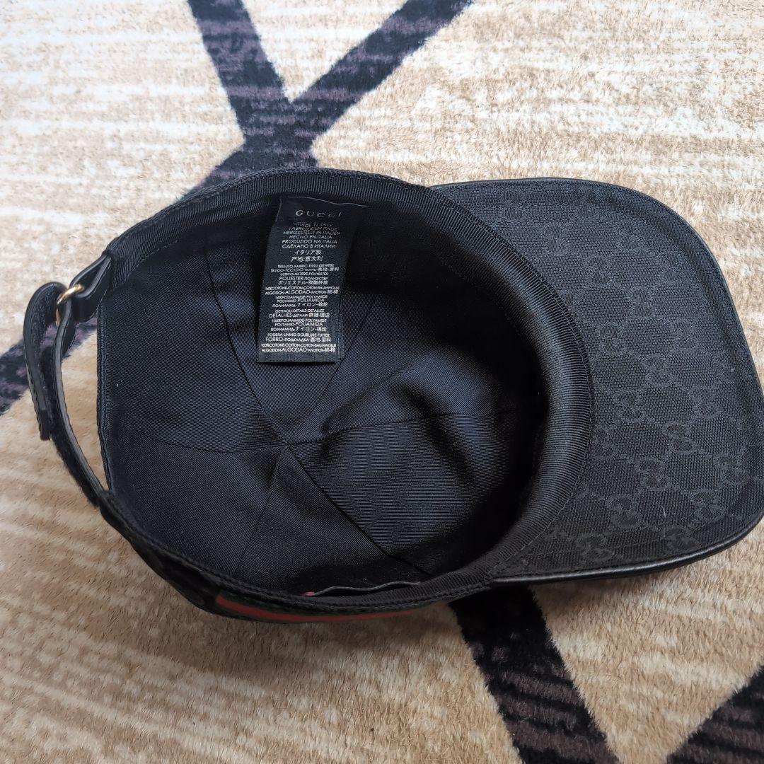 Gucci ブラック GGパターン キャップ
