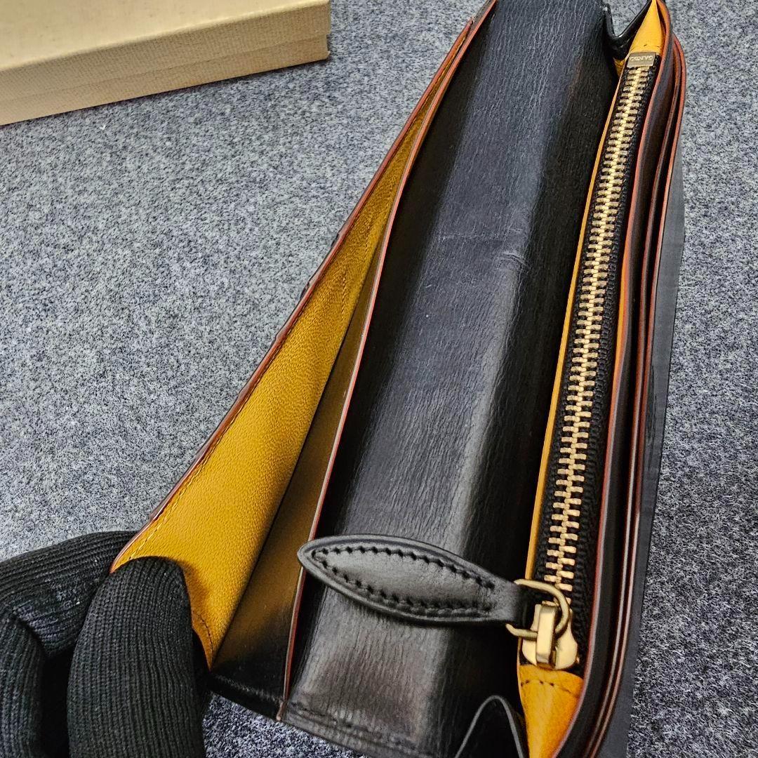 【GANZO】人気コードバン 長財布 ブラック ギャランティ付き