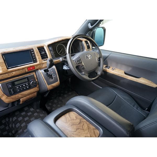 ハイエース200系標準ボディS-GL インテリアパネル16Pナチュラルウッド調