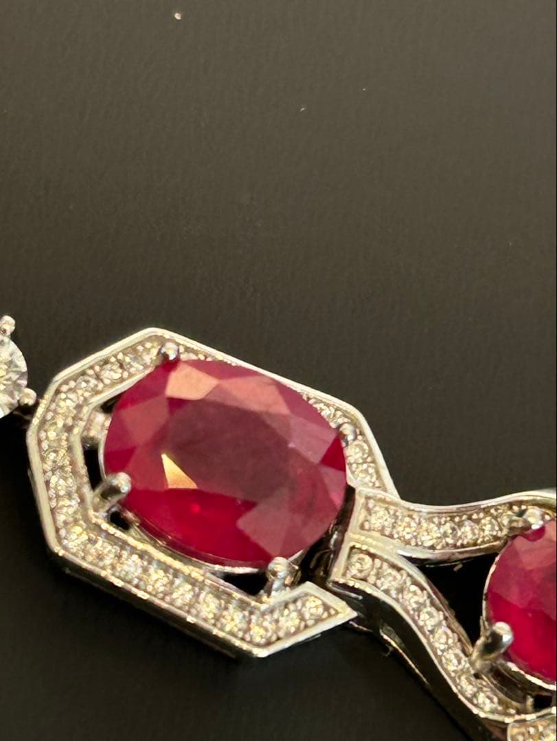 ど*☆様 天然石ルビーデザインリング＆ブレスレットセット