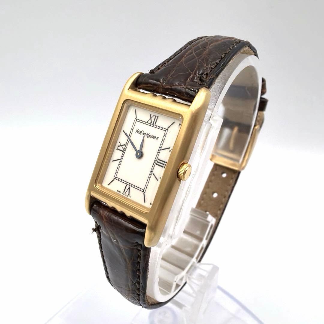 極美品✨ 箱付き YSL レディース 腕時計 クウォーツ レクタンギュラー
