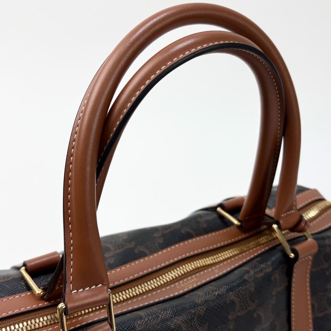 美品 CELINE ラージボストン / トリオンフキャンバス & カーフスキン
