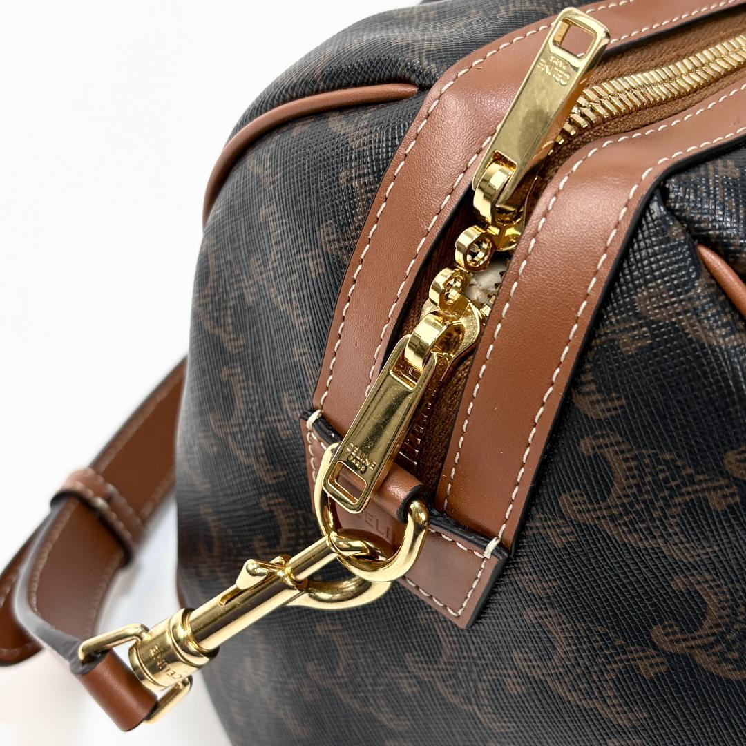 美品 CELINE ラージボストン / トリオンフキャンバス & カーフスキン