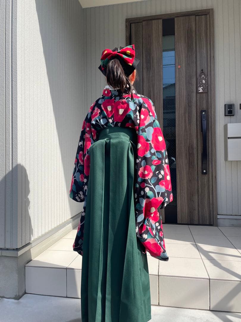 キャサリンコテージ　袴セット　黒×緑 サイズ150 ⭐︎別購入リボン付き⭐︎