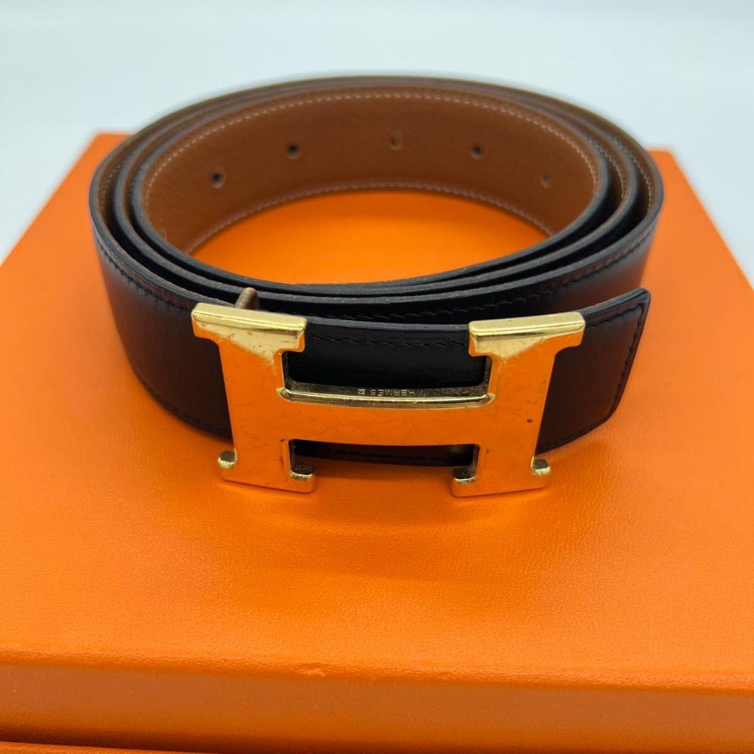 エルメス コンスタンス　Hベルト　ベルト ブラック　ブラウン　ゴールド レザー