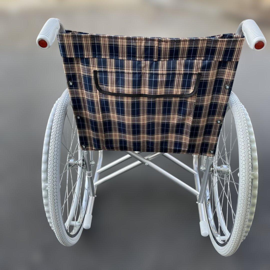 チェック柄 折りたたみ介助用車椅子