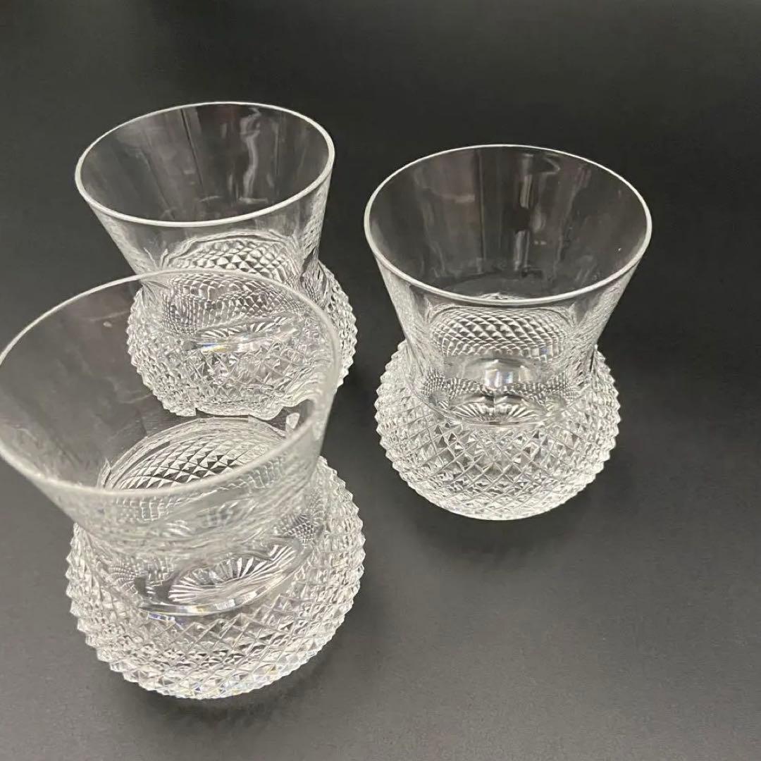 エジンバラ クリスタル アザミグラス 3客 ショットグラス ウィスキー 日本酒