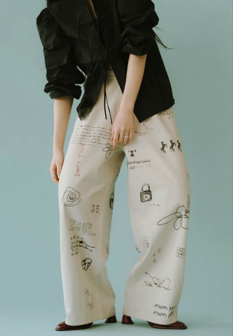 パンツ Knuth Marf high waist tattoo pants XS