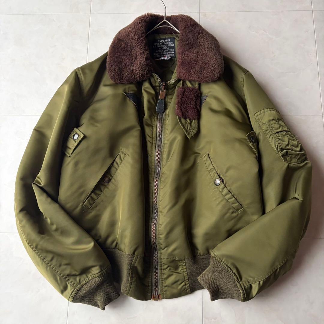 希少✨AVIREX B-15 フライトジャケット M 米国製 スコービル ボア