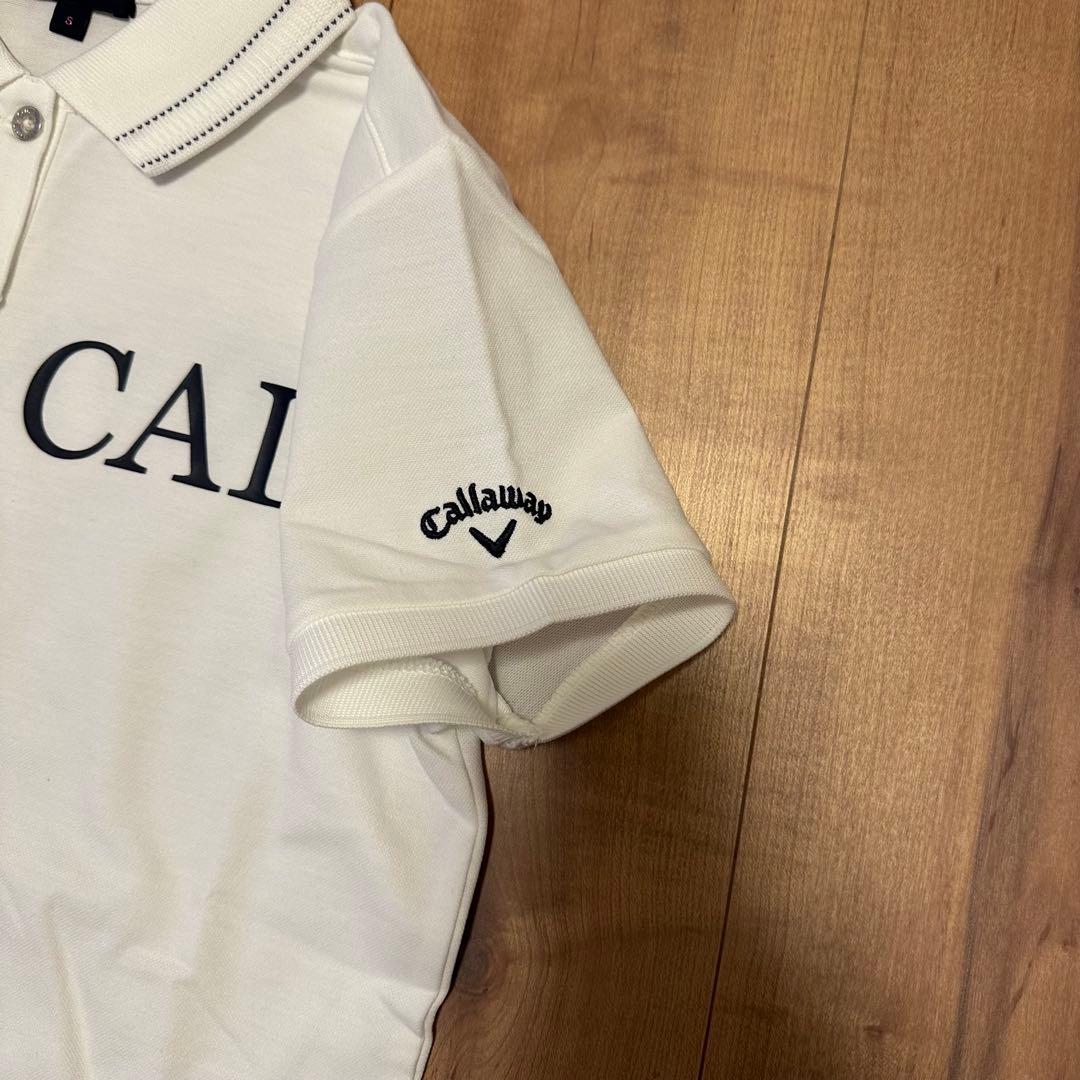 サイドプリーツスカート　半袖　ポロシャツ　春夏　ホワイト×ネイビー　セットアップ