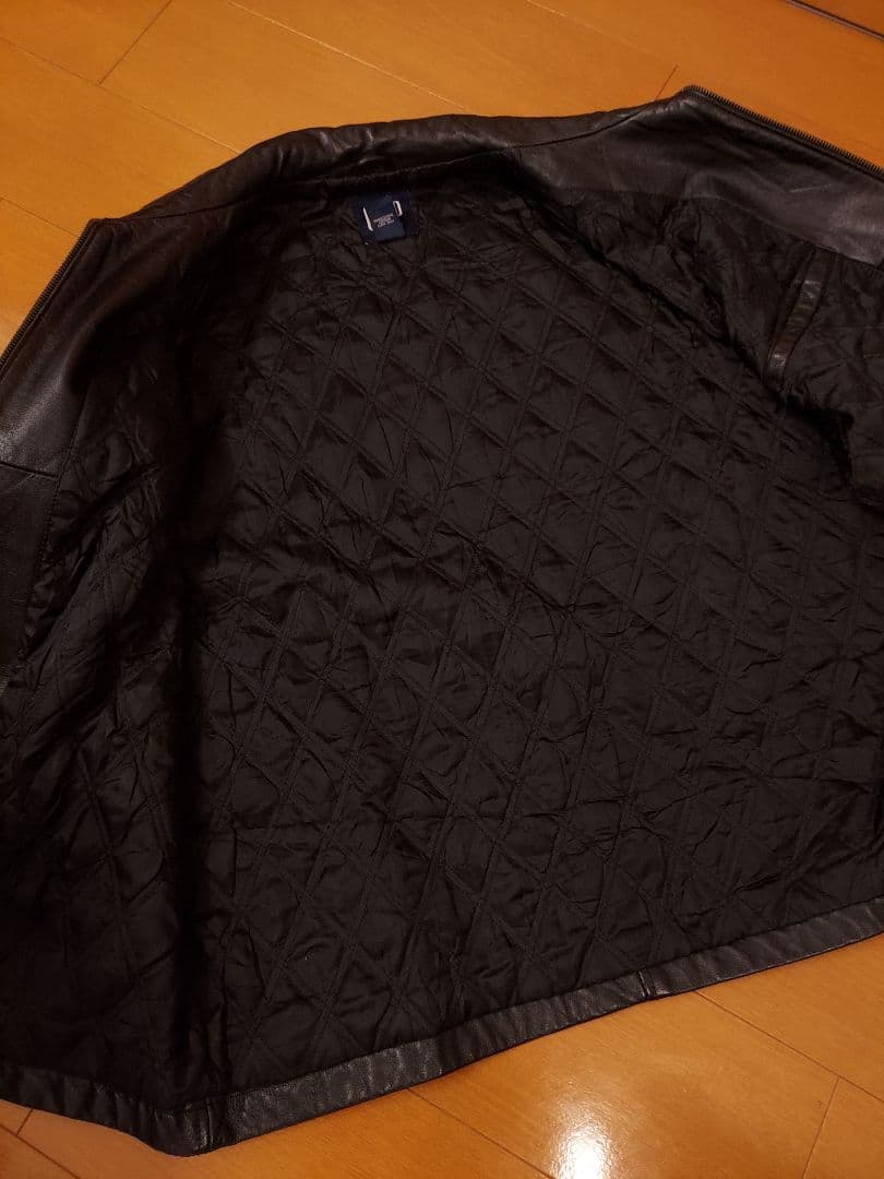 【美品】90s old GAP ブラック レザージャケット L 襟付き