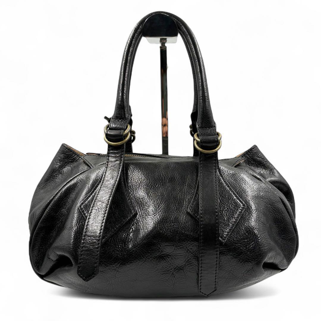 ヴィヴィアンウエストウッド ミニボストンバッグ オーブ ブラック レザー y2k