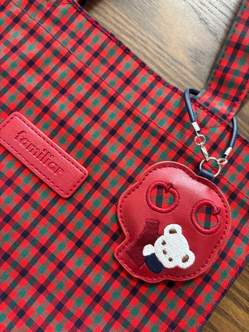 ファミリア 赤トートバッグ 大