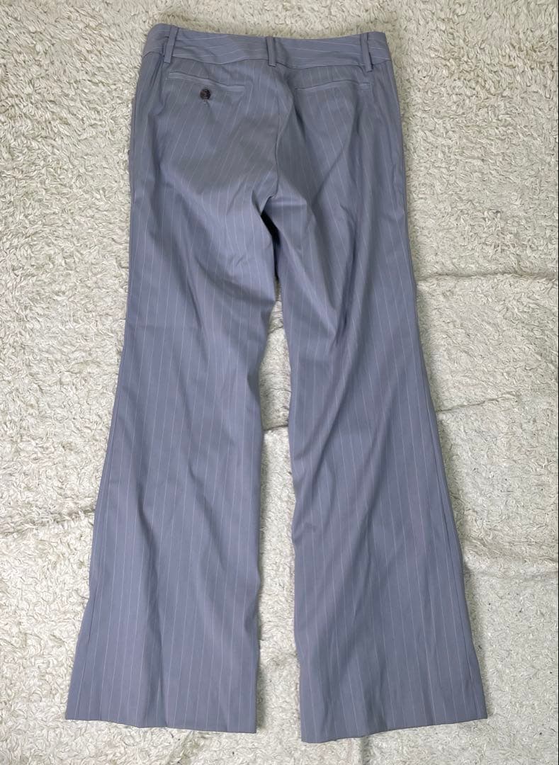 INED レディース　セットアップ パンツ　グレー　ストライプ　11号　日本製