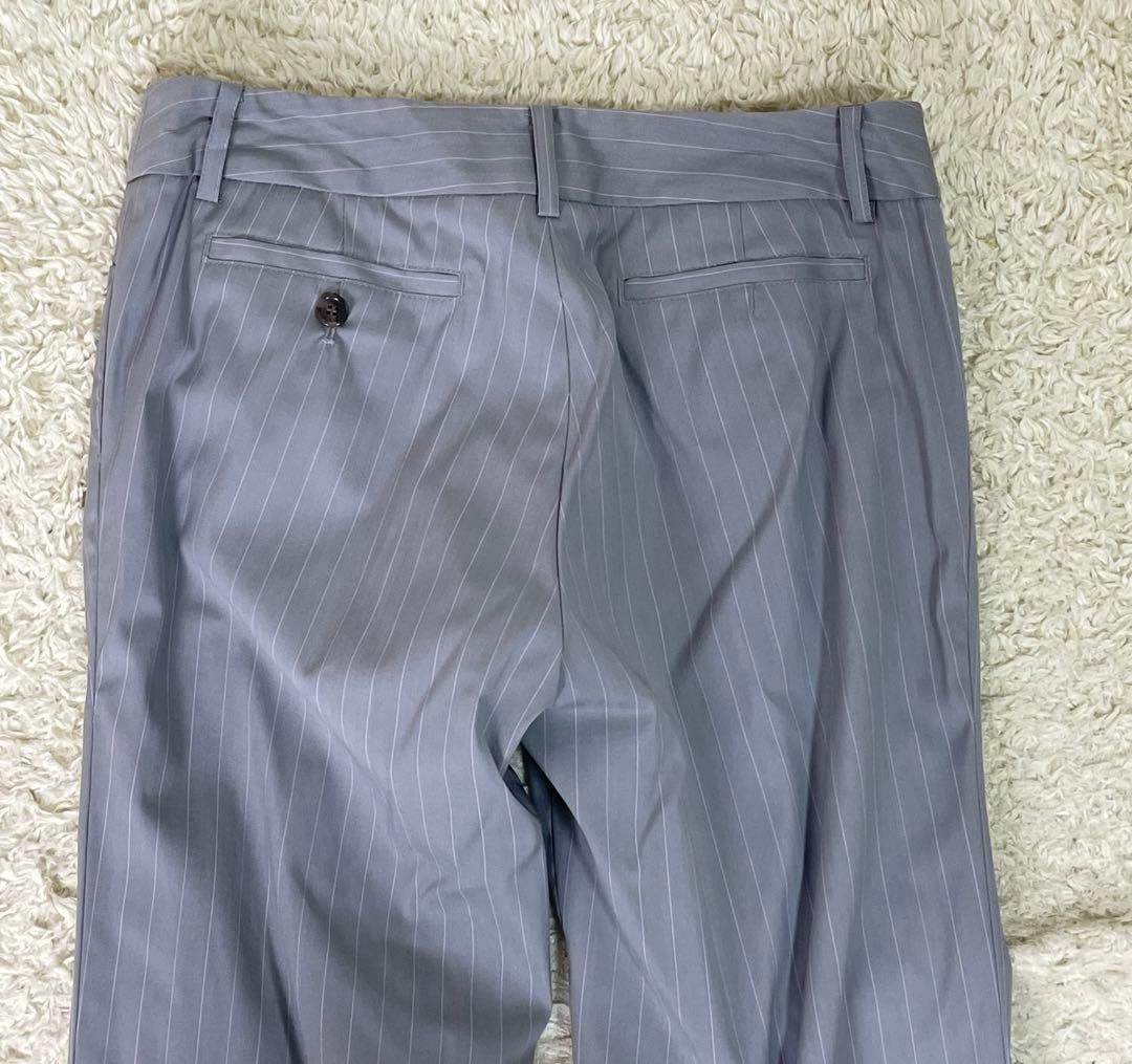 INED レディース　セットアップ パンツ　グレー　ストライプ　11号　日本製