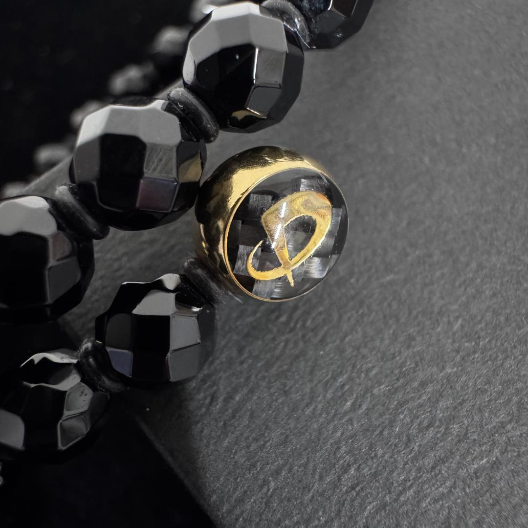 【美品】 ファイテン クリスタル ブレスレット オニキス フリーL