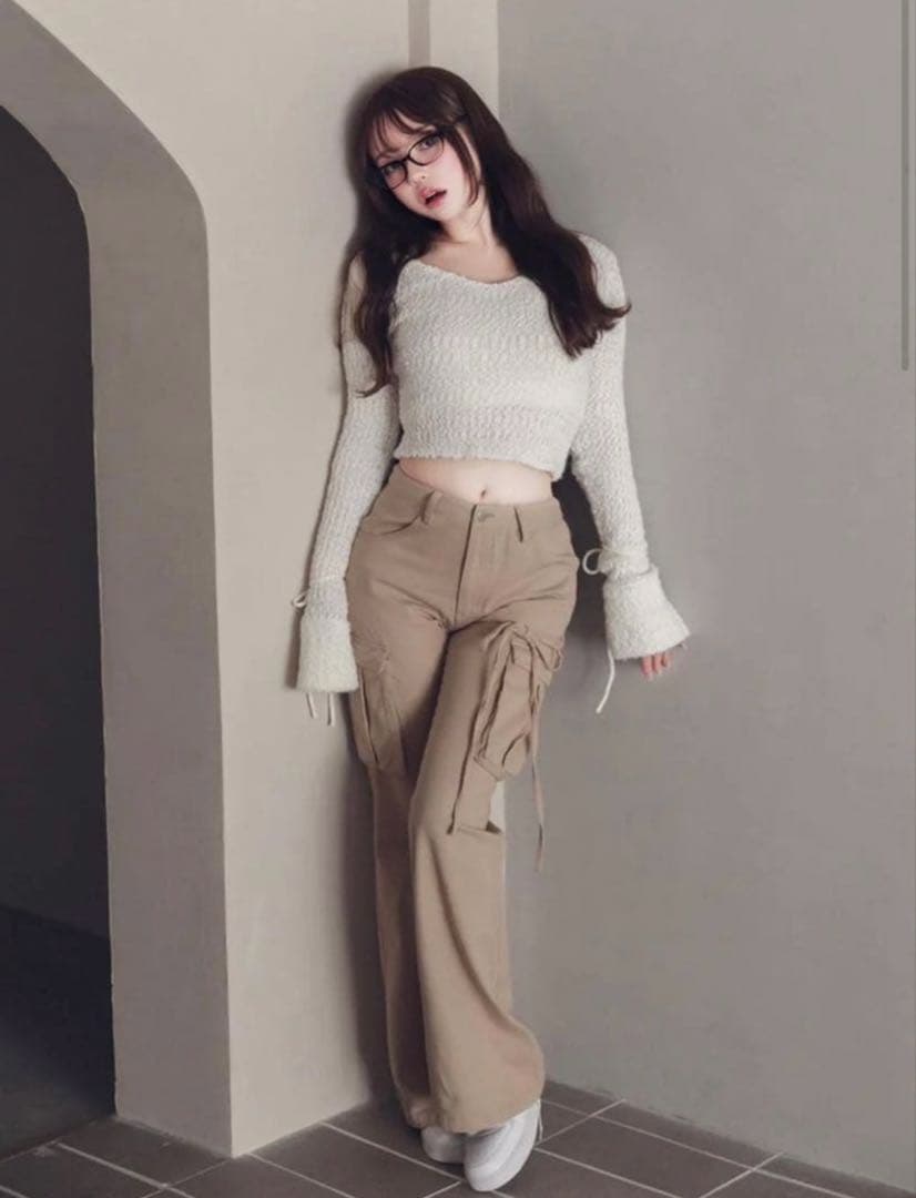 andmary Lily ribbon tops リボン　リリー　white